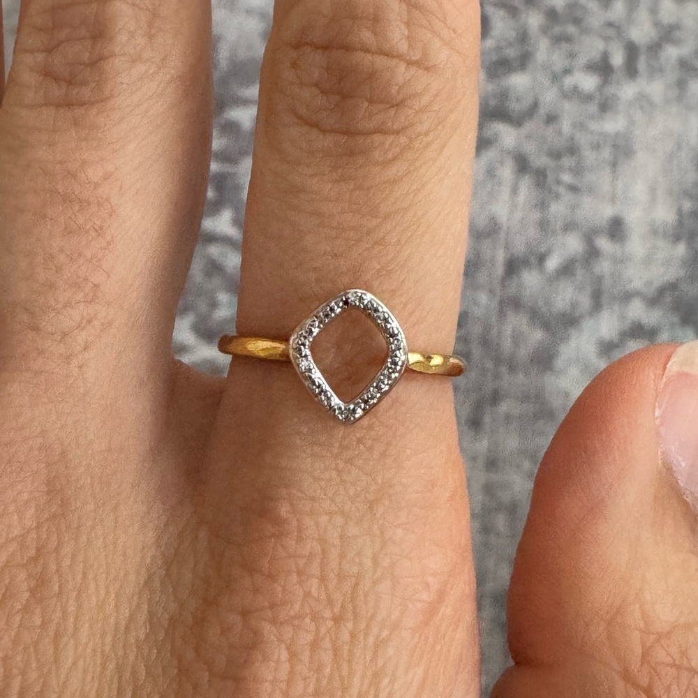 Monica Vinader Gold Vermeil and Diamond Ring